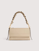 Double Grainy Leather Handbag - Sandshell/seagrass