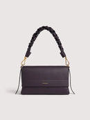 Double Grainy Leather Handbag - Ribes/prune