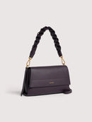 Double Grainy Leather Handbag - Ribes/prune
