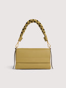 Double Grainy Leather Handbag - Seagrass/sandshell