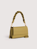 Double Grainy Leather Handbag - Seagrass/sandshell