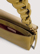 Double Grainy Leather Handbag - Seagrass/sandshell