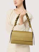 Double Grainy Leather Handbag - Seagrass/sandshell