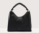 Double Grainy Leather Handbag - Black/brown