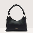 Double Grainy Leather Handbag Small - Black/brown