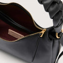 Double Grainy Leather Handbag Small - Black/brown