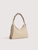 Double Grainy Leather Handbag - Sandshell/seagrass