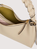 Double Grainy Leather Handbag - Sandshell/seagrass