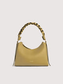 Double Grainy Leather Handbag - Seagrass/sandshell