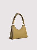 Double Grainy Leather Handbag - Seagrass/sandshell