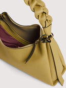 Double Grainy Leather Handbag - Seagrass/sandshell