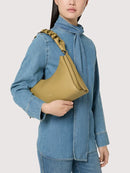 Double Grainy Leather Handbag - Seagrass/sandshell