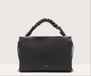 Double Grainy Leather Handbag  Medium - Black/brown