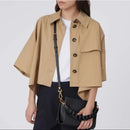 Double Grainy Leather Handbag - Black/brown