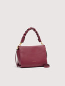 Double Grainy Leather Handbag - Ribes/prune