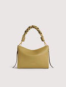 Double Grainy Leather Handbag - Seagrass/sandshell