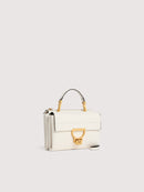 Double Grainy Leather Handbag - Pearl