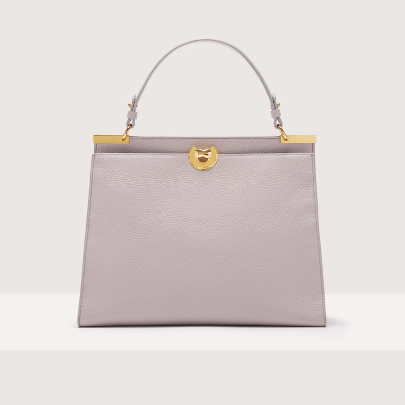 Leather Handbag - Light Grey