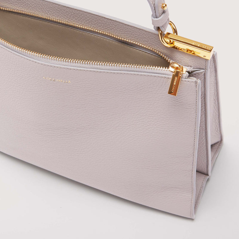 Leather Handbag - Light Grey