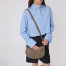 Grained Leather Handbag - Taupe
