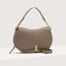 Grained Leather Handbag - Taupe