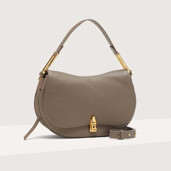 Grained Leather Handbag - Taupe