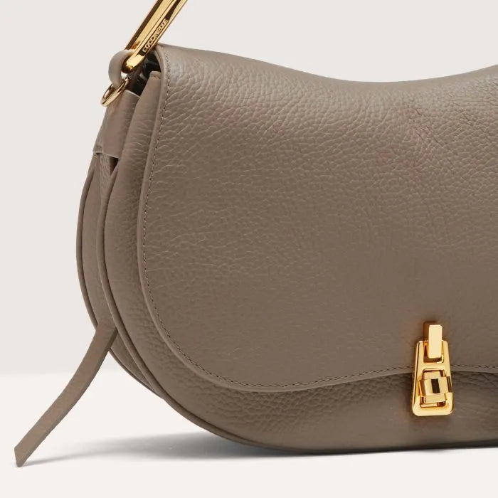 Grained Leather Handbag - Taupe