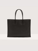 Grained Leather Handbag - Black