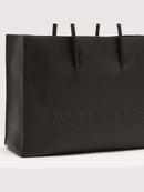 Grained Leather Handbag - Black