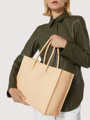 Grained Leather Handbag - Black