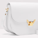 Leather Handbag - Brillante White