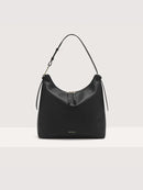 Grained Leather Handbag - Black