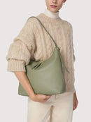 Grained Leather Handbag - Black