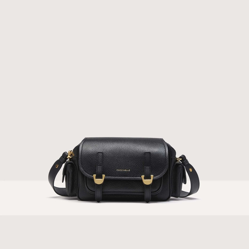 Grained Leather Handbag - Black