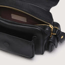Grained Leather Handbag - Black