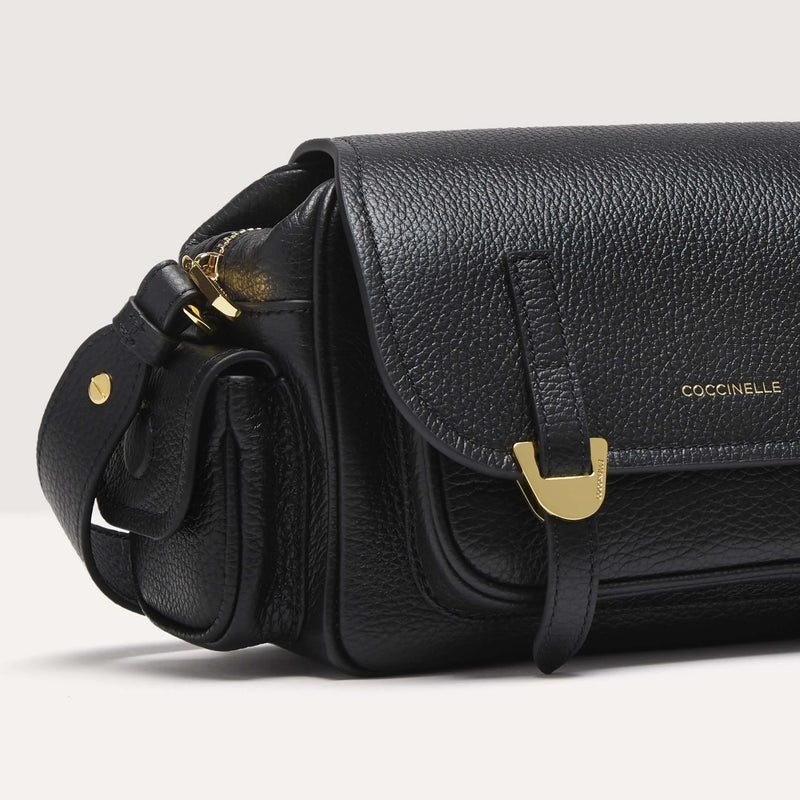 Grained Leather Handbag - Black