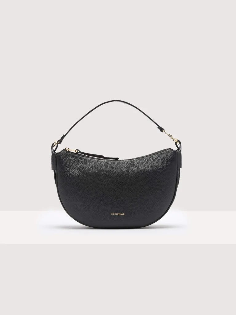 Grained Leather Handbag - Black