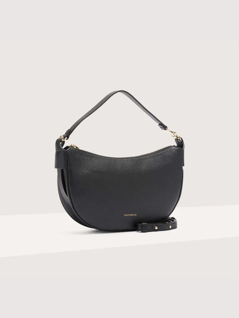 Grained Leather Handbag - Black