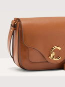 Calf Smooth Leather Handbag - Cognac