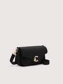 Grainy Leather Handbag - Black