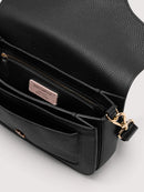 Grainy Leather Handbag - Black