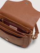 Grained Leather Handbag - Cognac
