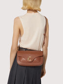 Grained Leather Handbag - Cognac