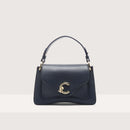 Grainy Leather Handbag - Midnight Blue