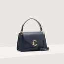 Grainy Leather Handbag - Midnight Blue