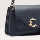 Grainy Leather Handbag - Midnight Blue