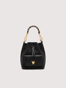 Grainy Leather Handbag - Black