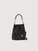 Grainy Leather Handbag - Black