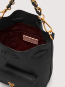 Grainy Leather Handbag - Black