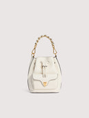 Grainy Leather Handbag - Pearl